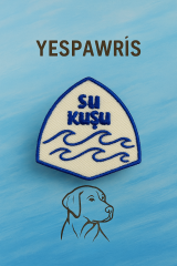 Su Kuşu Köpek Arma - Eğlenceli Nakış Arma | Ütü ile Yapışan Arma | YesPawris
